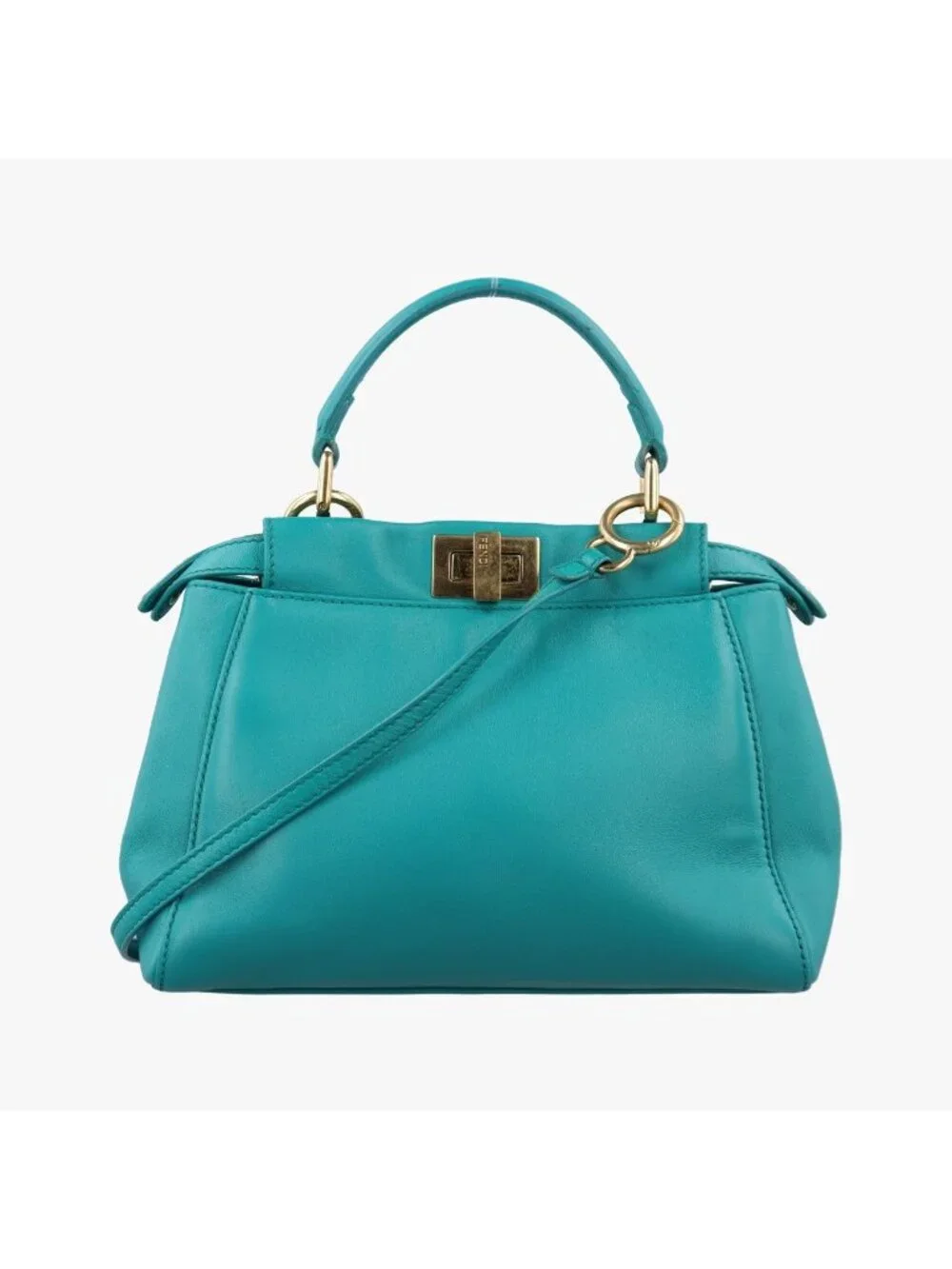 Fendi Peekaboo Mini Blue Leather Handbag
